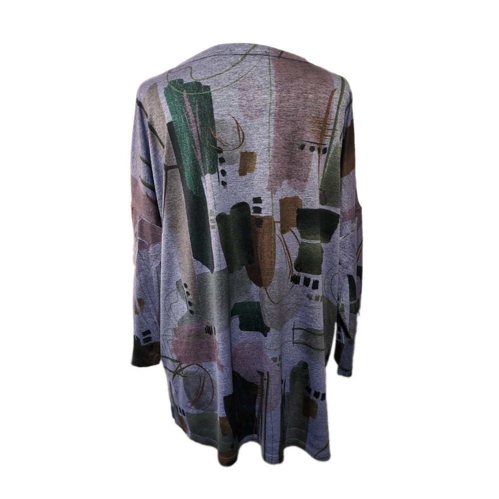 Jess & Jane Geometric Bling Tunic Top Lagenlook Art Womans L Purple(1677)G - Picture 3 of 5